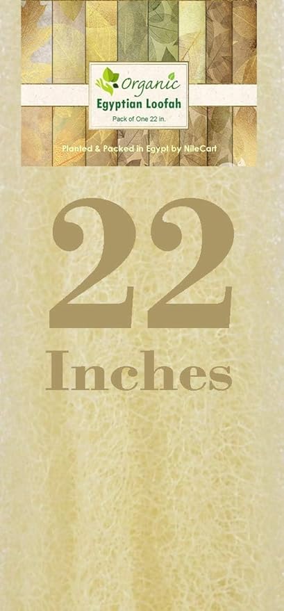 NileCart 22 Inch Egyptian Loofah Natural Luffa Sponges for Shower, Exfoliating Sponge Body Scrubber for Men Women, Natural Body Scrub Loofah, Egyptian Loofah Sponge Bath Scrubbies for Skin Care