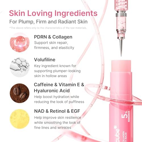 medicube PDRN Pink Collagen Volume Multi Balm Stick - Face & Body Balm | Volufiline, PDRN, NAD, Collagen - Under-Eyes, Neck, Forehead, Smile Lines, Lips, Plumping & Radiance for Line Care, K-Beauty - Image 4