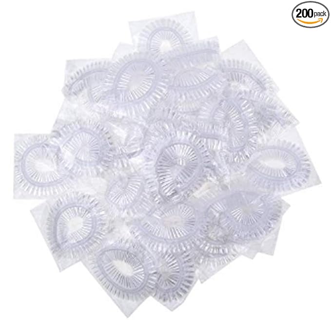 200 Pcs Disposable Plastic Shower Caps - Clear Shower Caps - Large Elastic Thick Bath Cap For Women Spa, Home Use, Hotel, Hair Salon and More