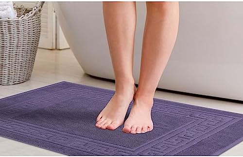 Superior Hotel & Spa Quality Bath Mat Set of 2, Made of Long-Staple Combed Cotton, Durable and Washable 100% Cotton Bathroom Mat 2-Pack, Royal Purple, 22" x 35" - Image 7
