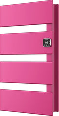 Electric Towel Warmer, Heated Towel Rack with Thermo Control and Timer, Fast Heating Towel Rail for Bathroom with Memroy Function, Work with Smart Plug, Right-Wiring, 4 Panel, Pink