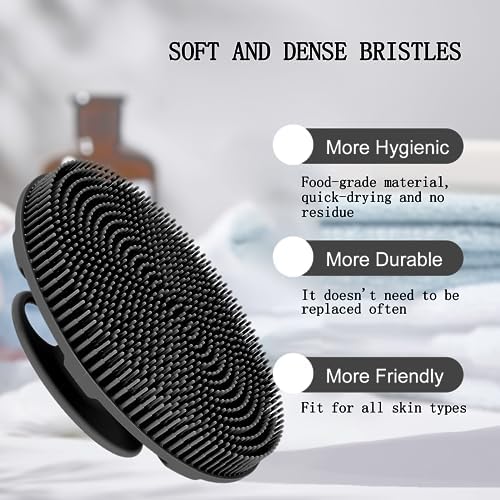 INNERNEED Food-Grade Soft Silicone Body Scrubber Brush, Silver Zinc Infused - Image 7