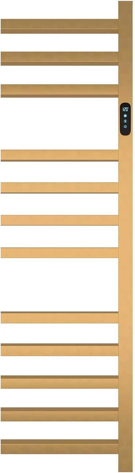 Luxury Heated Towel Rack Wall Mounted Towel Warmers, 12 Bars Towel Warmer Rack for Bathroom with Timer & Temperature Multi-Level Adjustable, Hardwired and Plug-in Compatible (Brushed Gold)