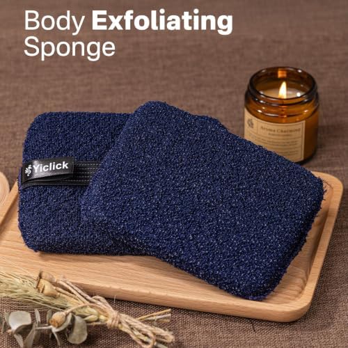 Exfoliating Body Scrubber & Shower Exfoliator – Mens Body Scrubber & Womens Sponge, Exfoliating Washcloth with Handle, Dead Skin Remover Loofah for Men (2 Pack) - Image 2