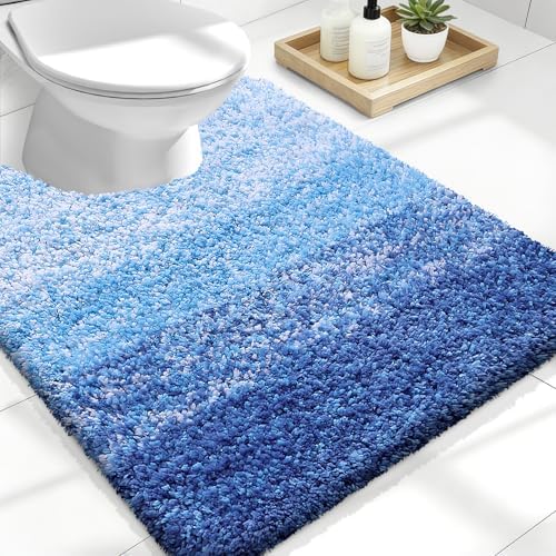 OLANLY Luxury Toilet Rugs U-Shaped 24x20, Soft Absorbent Microfiber Mat by OLANLY