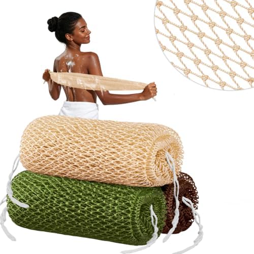 Cleangor 3Pcs African Net Sponge Authentic with Knots - Exfoliating Body by Cleangor