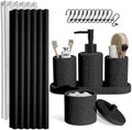 Clara Clark Bathroom Set - Black Bathroom Accessories Set, 19PC Bathroom Accessory Set, Bathroom Sets with Shower Curtain Set, Soap Dispenser & Toothbrush Holder by ClaraClark