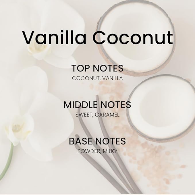 Vanilla Coconut Room Spray – 5.07 oz Scented Air Freshener Spray for Home, Office, Kitchen & Bathroom Odor Eliminator – Long-Lasting Linen Spray for Bedding, Pillows & Fabrics – Essential Oil Spray
