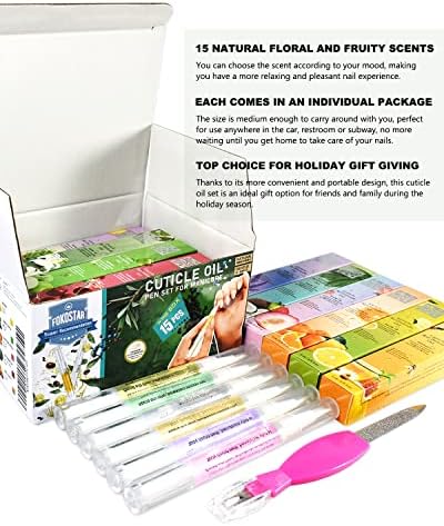 Nail & Cuticle Oil Pen 15Pcs Kit Manicure Essentials Strengthening with Different Naturale Scents Salone SPA Hydrating Repair Treatment Supplies - Image 3