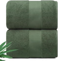 Alusa Home Ultra Soft & Plush Viscose from Bamboo Bath Sheets - 700 GSM Pack of 2 - Extra Large 70x35 in - Super Absorbent & Quick Drying (Hunter Green)