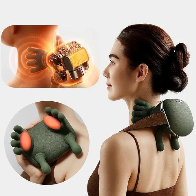 Neck & Shoulder Massager Shiatsu Deep Tissue with Heat, Cordless Rechargeable Electric Massage Pillow, Hand-Like Kneading for Neck Pain Relief, Muscle Soreness, Portable for Home, Office, Travel Gift