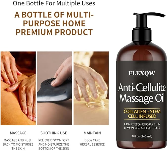 Anti-CelluliteMassage Oil Relieve Muscle Pain, and Improve the Appearance of the Skin restores Skin Texture and Elasticity