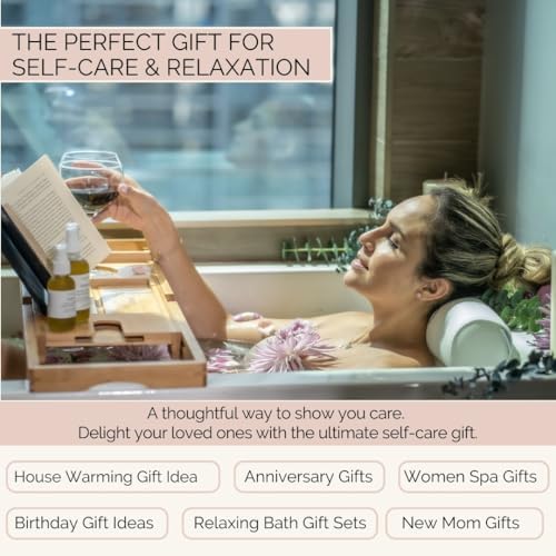 Bathtub Pillow for Neck and Shoulder - Spa Bath Pillows for Tub Neck and Back Support - Perfect Bath Accessories for Women - Relaxing Luxe Bath - Ideal Bath Gift Set for Women - Home Spa Products - Image 6