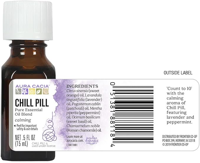 Aura Cacia Essential Solutions Chill Pill Stress Down Essential Oil, 0.5 Ounce - 3 per case.