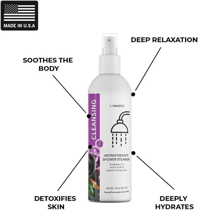 Soothing Shower Spray – 4oz Aromatherapy Shower Steamer Mist for a Spa-Like Experience – Elevates Your Shower – All-Natural Essential Oils (Speermint)