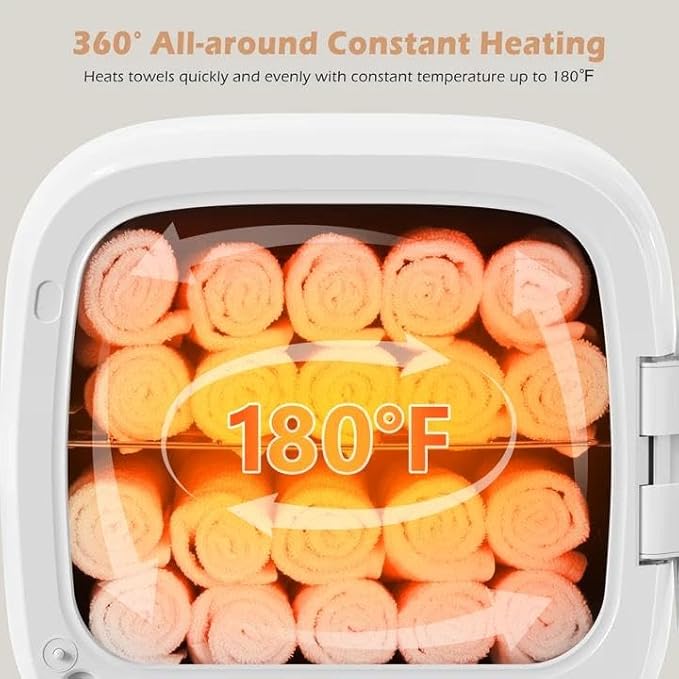 Keenray Hot Towel Warmer Cabinet, Professional Spa Towel Warmer with Digital Screen, Adjustable Timer and Delay, Customized Fragrance, Heat Dry & Wet Towels for Spa, Salon, Home 14 L Snow White