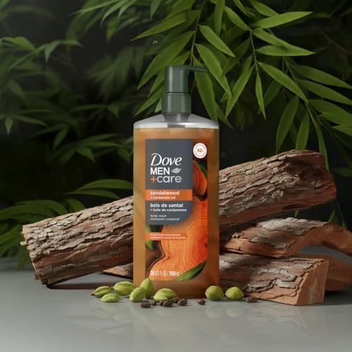 Dove Men Moisturizing Body Wash, Sandalwood + Cardamom Oil, 26oz - Image 4