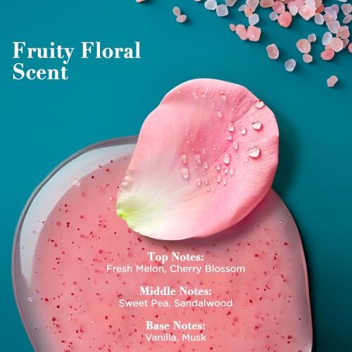 OGX Sensitive + Rose Water & Pink Sea Salt Body Scrub, 19.5 fl oz - Image 4