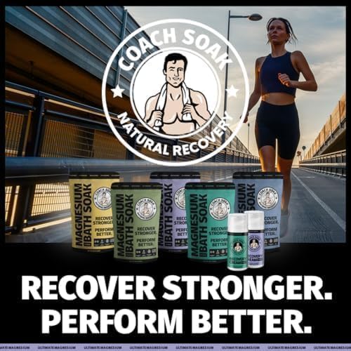 Coach Soak Recovery Bath Soak - Alternative to Epsom Salt Bath Soak - Fast-Absorbing Pure Magnesium Flakes & Dead Sea Salt with 21 Minerals - 9 lb (3 Pack), Eucalyptus, Lavender & Citrus