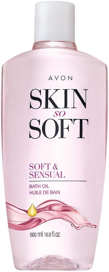 AVON Skin So Soft Soft & Sensual Bath Oil with Argan— Moisturizing Shower Oil for Dry Skin — Hydrating in & After-Shower Care for Women & Men —Non Greasy, Scented Bath and Body Essential, 16.9 fl oz