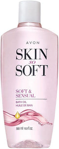 AVON Skin So Soft Soft & Sensual Bath Oil with Argan— Moisturizing Shower Oil for Dry Skin — Hydrating in & After-Shower Care for Women & Men —Non Greasy, Scented Bath and Body Essential, 16.9 fl oz