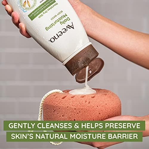 Aveeno Daily Moisturizing Body Wash for Women and Men for Dry & Sensitive Skin, Paraben, Soap & Dye-Free, Gentle Shower Cleanser, Dermatologist Recommended Brand, Lightly Scented, 33 Fl Oz (Pack of 3) - Image 4