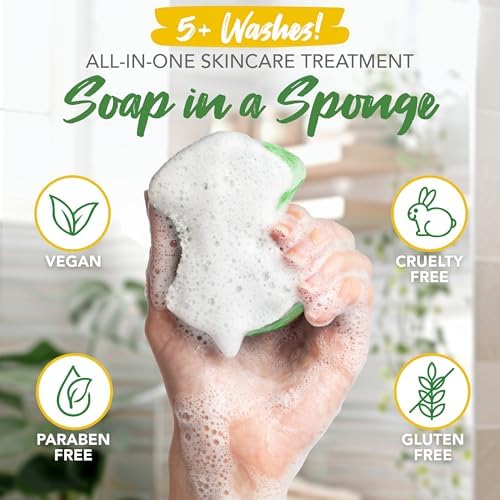 Spongeables Pedi Scrub Foot Exfoliating 5+ Wash Sponge, Citron Eucalyptus, 6 Count - Image 3