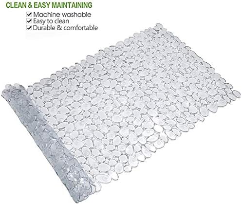 Pebble Shower Mat for Bathtub Non Slip Mat 35"X16" with Suction Cups,Clear - Image 3