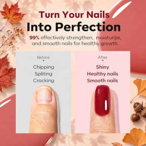 Modelones Nail Strengthener and Growth, Dark Red Nail Polish Nail Hardener - Image 5