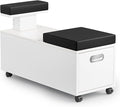OmySalon Pedicure Cart, Foot Bath Trolley with Storage Drawer & Foot Rest, Pedicure Chair Stool for Esthetician Manicure & Foot Massage, Beauty Spa Salon with Locking Wheels, White