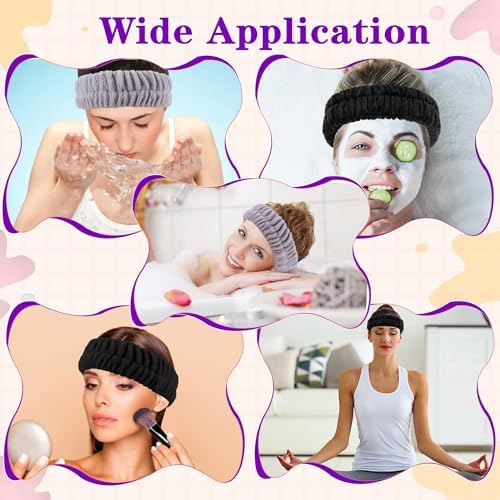 YGQQOY Spa Headband, Makeup Headband for Washing Face,Black and Grey - Image 7