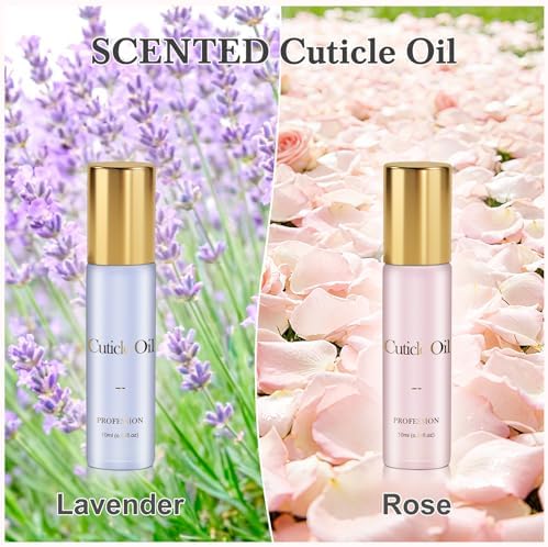 Cuticle Oil, Scented Roll on Nail Oil for Nails, Rose & Lavender, 20 ml - Image 2
