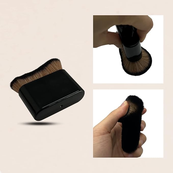 2PCS Body Tanning Brush Siren Makeup Brush ，Large Kabuki Foundation Body Makeup Brush for Fake Tan Face,Body & Leg Makeup(Matte Black)