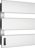 Towel Warmers for Bathroom, Heated Towel Rack Wall Mounted, 21.6" X 17.7" Smart LED Control, Built-in Timer & Temperature, Max 140°F, Plug-in, Fast Heating, Silver