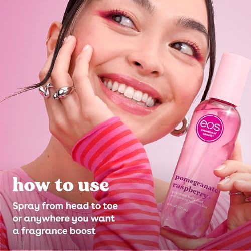 eos Cashmere Body Mist, Pomegranate Raspberry, body spray for women, hair mist, fruity, moisturizing, hyaluronic acid, glycerin, vegan, cruelty-free, 6 fl oz - Image 4