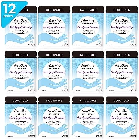 Bodipure HandPure 12pk Anti-Aging K-Beauty Moisturizing Spa Treatment Mask by BodipureInc