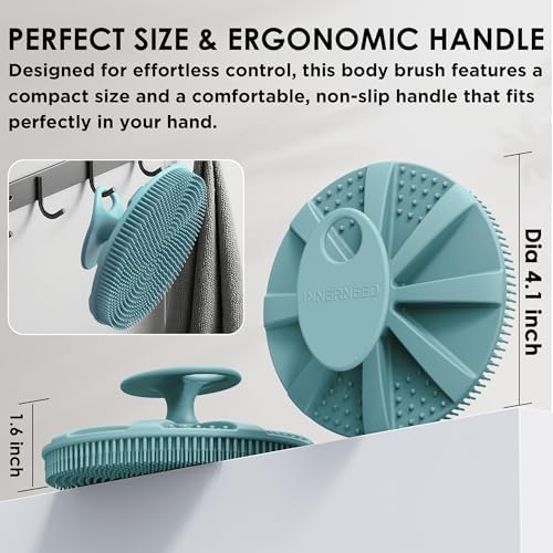 INNERNEED Food-Grade Soft Silicone Body Scrubber Brush, Silver Zinc Infused - Image 4