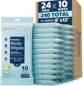240 XL Shower Wipes Body Wipes for Adults Bathing No Rinse for Women & Men by AllSettHealth