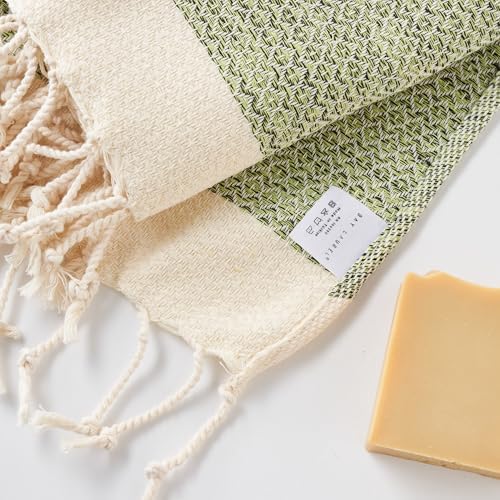 BAY LAUREL Turkish Hand Towel – Pack of 2 | Soft & Absorbent Decorative Towels for Bathroom, Hand, Face, Hair, Gym, Yoga, SPA, Kitchen & Tea | Boho Decor (Pistachio, Diamond 15x26 Inches (Set of 2) - Image 2