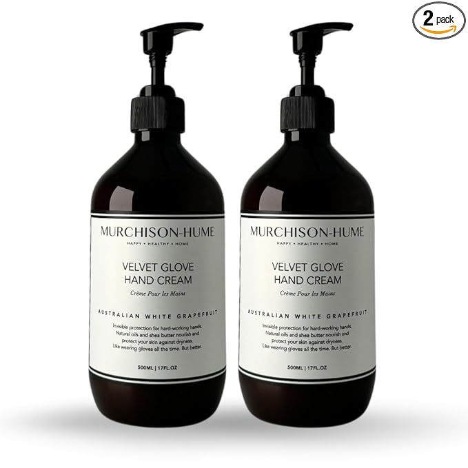 Murchison-Hume Velvet Glove Hand Cream with nourishing Fruit Extracts and Plant Seed Oils for lasting, 24-hour protection against dryness, non-greasy, Australian White Grapefruit (Pack of 2)