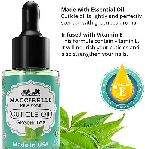 Cuticle Oil 0.5 oz - Heals Dry Cracked Cuticles (Green Tea, 0.5 Fl Oz) - Image 2