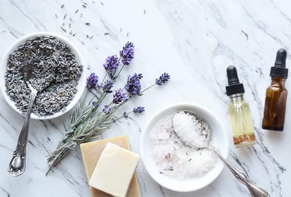 Jovvily Epsom Salt Soak with Lavender Buds & Lavender Essential Oil - 2 lb - Always Pure - Magnesium Sulfate Soaking Solution