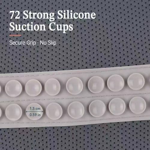 Bath Pillow for Tub 5D Air Mesh with 72 Silicone Suction Cups Grey - Image 3