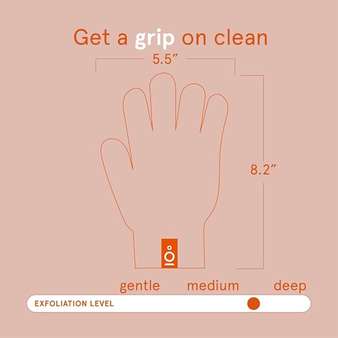 Cleanlogic Bath & Body Exfoliating Glove, Stretchy Bath & Shower Gloves, Reusable Exfoliator Tool for Smooth & Softer Skin, 3 Pairs, 6 Count