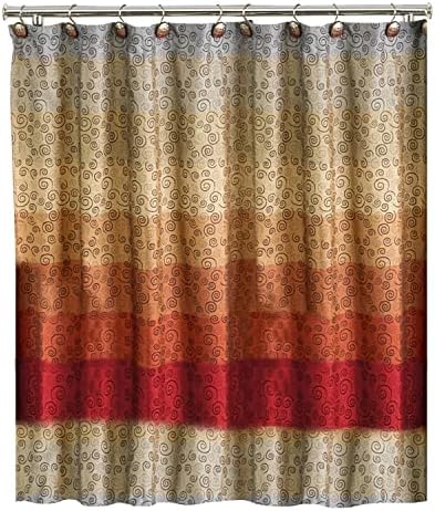 Zahari Home 13pc Miramar Bathroom Shower Curtain Sets Shower Curtain & 12 Shower Bathroom Hooks Modern Classic Luxury Contemporary Decor Multi Color Shower Curtain Set - Image 5
