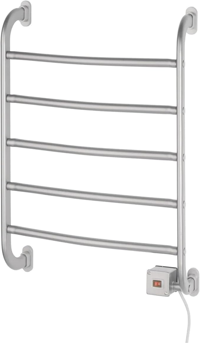 Warmrails Regent Towel Warmer - Wall Mounted Towel Warmer Rack for Drying Towels and Garments - 25.5-Inch Nickel Finish Frame with 5 Bars - Model HSRS