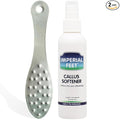 Imperial Feet Callus Remover for Feet Extra Strength Set – Callus Softener Spray + Stainless Steel Foot File, Hard Skin Remover for Dry Cracked Heels, Foot Dead Skin Remover for Pedicure
