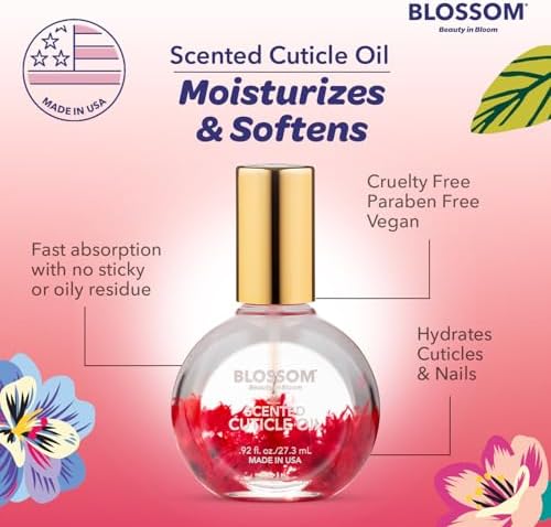 Blossom Cuticle Oil for Nails, Scented Nail Oil Cuticle Care, 0.92 fl. oz - Image 6