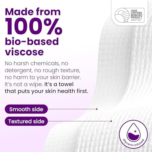 Reduces Fine Lines and Wrinkles in 6 weeks or Less, CLEAN SKIN CLUB Healthy Aging Clean Towels® XL, Disposable Face Towels, XL - 1 Pack (50 count) - Image 6