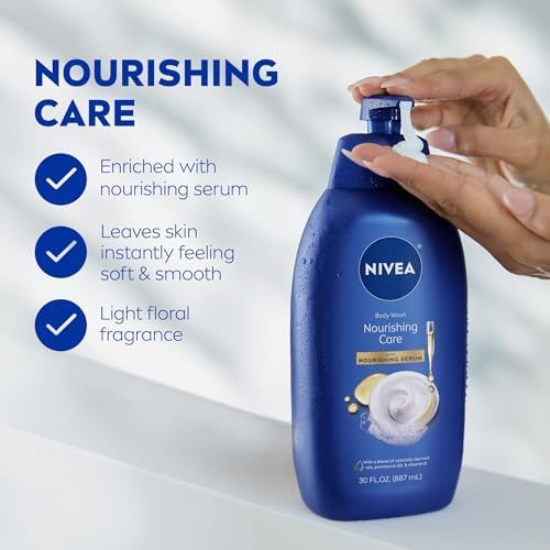 NIVEA Nourishing Care Body Wash with Nourishing Serum, 30 Fl Oz (Pack of 6) - Image 3